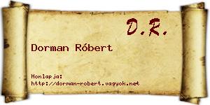 Dorman Róbert névjegykártya